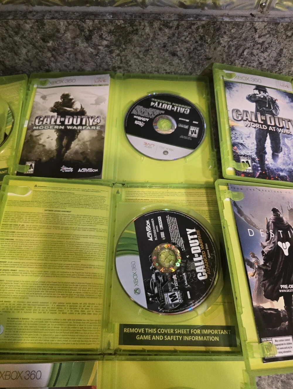 Call Of Duty Lot Of 7 Games Xbox 360 (Black Ops/Advanced Warfare/World Of War)